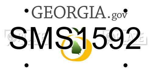 SMS1592 Georgia License Plate