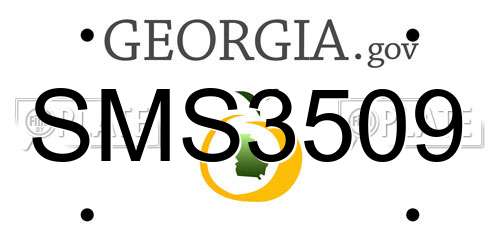SMS3509 Georgia License Plate