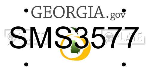 SMS3577 Georgia License Plate
