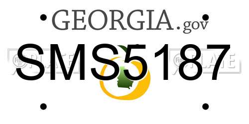 SMS5187 Georgia License Plate