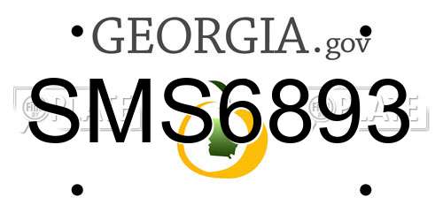 SMS6893 Georgia License Plate