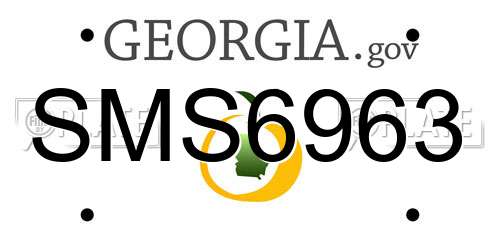 SMS6963 Georgia License Plate