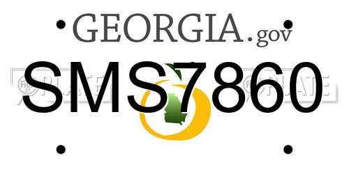 SMS7860 Georgia License Plate