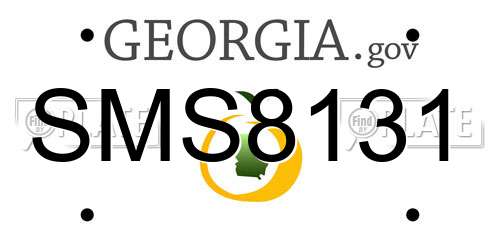 SMS8131 Georgia License Plate