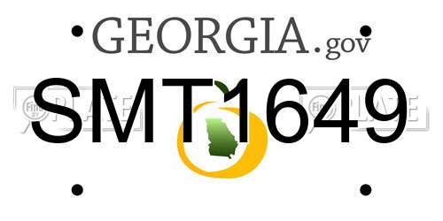 SMT1649 Georgia License Plate