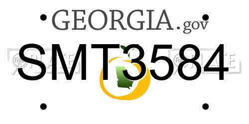 SMT3584 Georgia License Plate