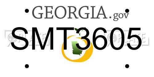 SMT3605 Georgia License Plate