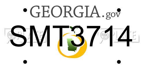 SMT3714 Georgia License Plate
