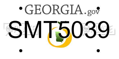 SMT5039 Georgia License Plate