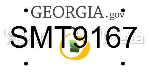 SMT9167 Georgia License Plate