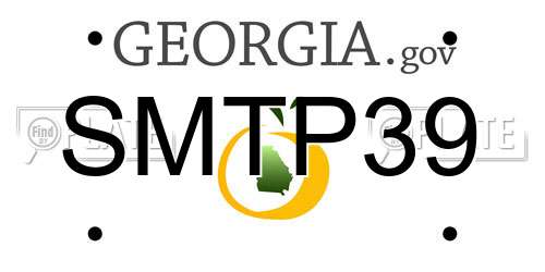 SMTP39 Georgia License Plate