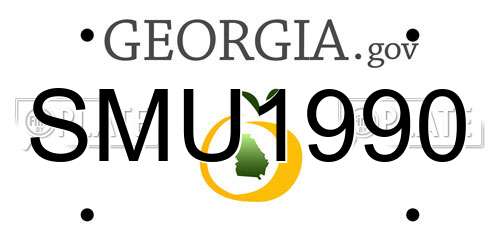 SMU1990 Georgia License Plate