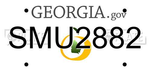 SMU2882 Georgia License Plate