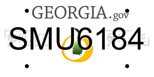 SMU6184 Georgia License Plate