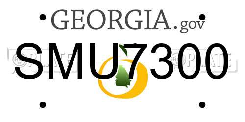 SMU7300 Georgia License Plate
