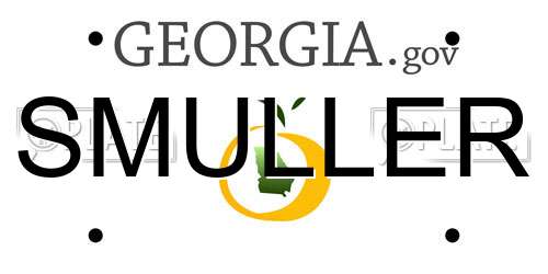 SMULLER Georgia License Plate