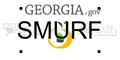 SMURF Georgia License Plate
