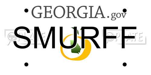 SMURFF Georgia License Plate