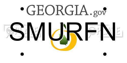 SMURFN Georgia License Plate