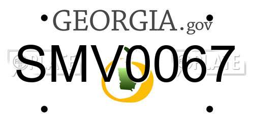 SMV0067 Georgia License Plate