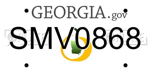 SMV0868 Georgia License Plate