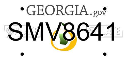 SMV8641 Georgia License Plate