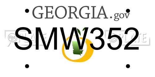 SMW352 Georgia License Plate