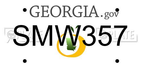 SMW357 Georgia License Plate