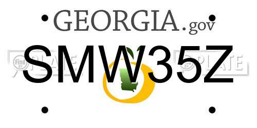 SMW35Z Georgia License Plate