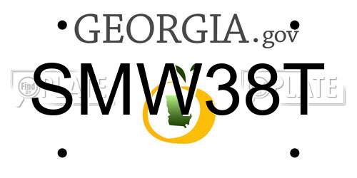SMW38T Georgia License Plate