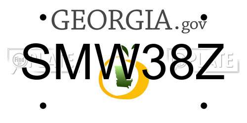 SMW38Z Georgia License Plate