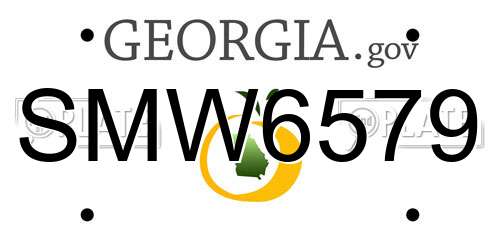 SMW6579 Georgia License Plate
