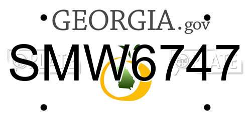 SMW6747 Georgia License Plate