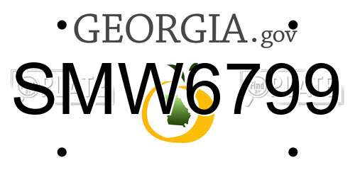 SMW6799 Georgia License Plate