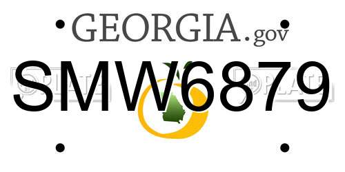 SMW6879 Georgia License Plate