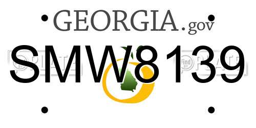 SMW8139 Georgia License Plate