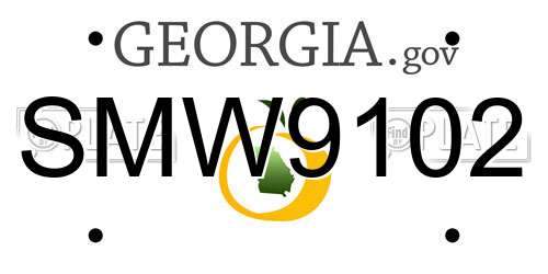 SMW9102 Georgia License Plate