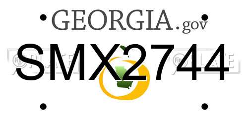 SMX2744 Georgia License Plate