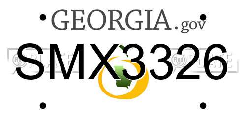 SMX3326 Georgia License Plate