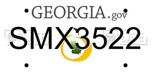 SMX3522 Georgia License Plate