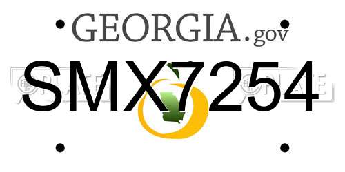 SMX7254 Georgia License Plate