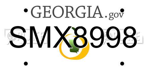 SMX8998 Georgia License Plate
