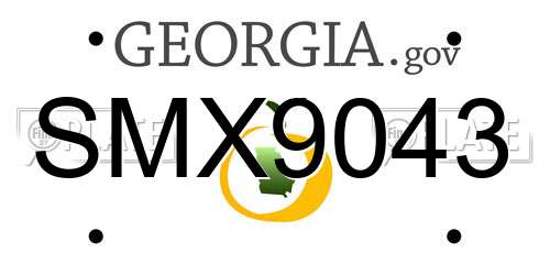 SMX9043 Georgia License Plate