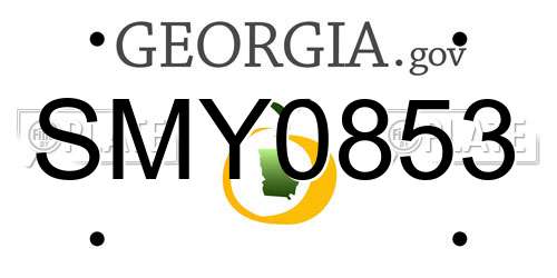 SMY0853 Georgia License Plate