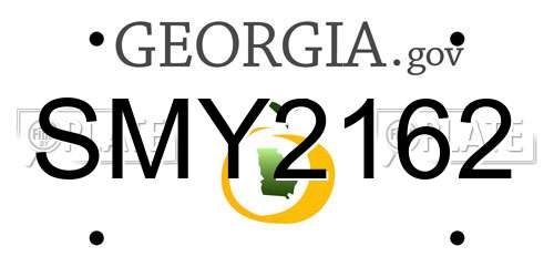 SMY2162 Georgia License Plate