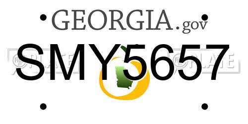 SMY5657 Georgia License Plate