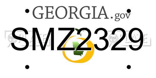 SMZ2329 Georgia License Plate