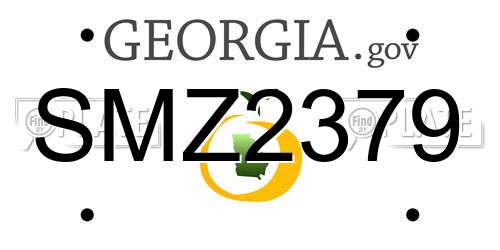 SMZ2379 Georgia License Plate