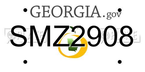 SMZ2908 Georgia License Plate