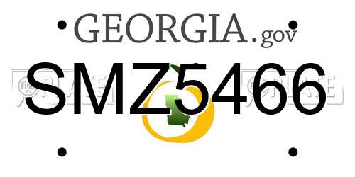 SMZ5466 Georgia License Plate